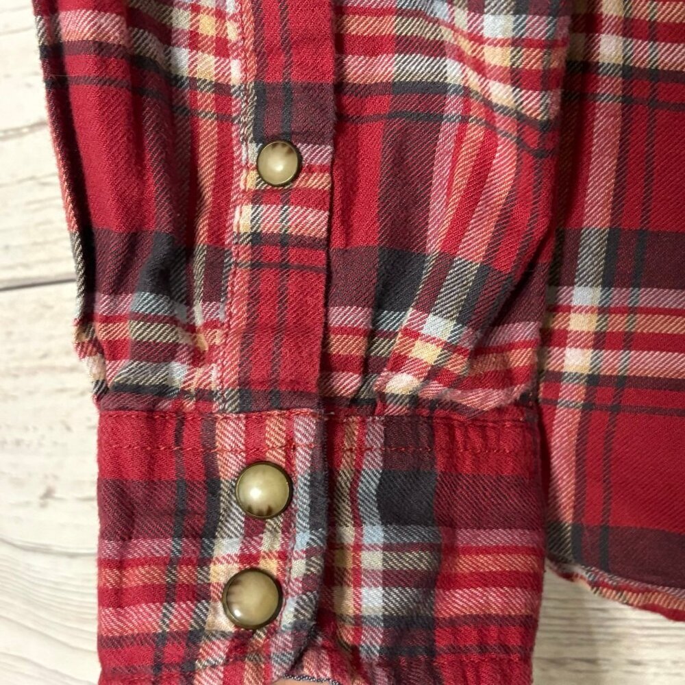 Jachs Girlfriend "Bea" Red Plain Button Up Medium - image 7